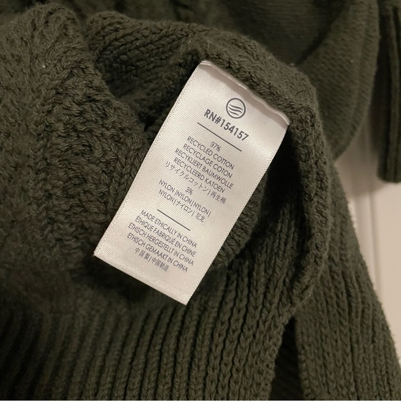 United by Blue Sweater Dress, Chunky Cable Knit Recycled Cotton in Forest Green - Picture 8 of 10